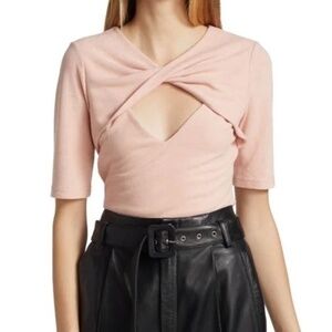 ACLER Brighton Pink Twist-Front Keyhole Top Size 8